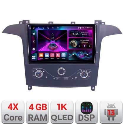Navigatie Ford S-max 2006-2014 dedicata Android radio gps internet 4+64 InCell Display 1K KIT-smax-navi+EDT-E209-RK CarStore Technology