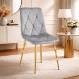 Scaun Artool Libra pentru living sau bucatarie, catifea gri deschis