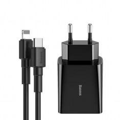 Incarcator retea USB-C PD Baseus Mini, Power Delivery 18W + cablu USB-C -... foto