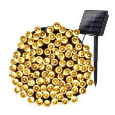 BZRSH Ghirlanda Luminoasa Solara Gradina 10m 100 LED Alb Cald Exterior