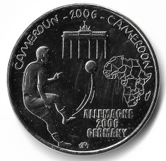 Camerun - Monede de fantezie - 1500 Francs CFA 2006 - Campionatul Mondial de Fodbal Germania, Fier placat cu nichel, 26 mm, UNC !!!