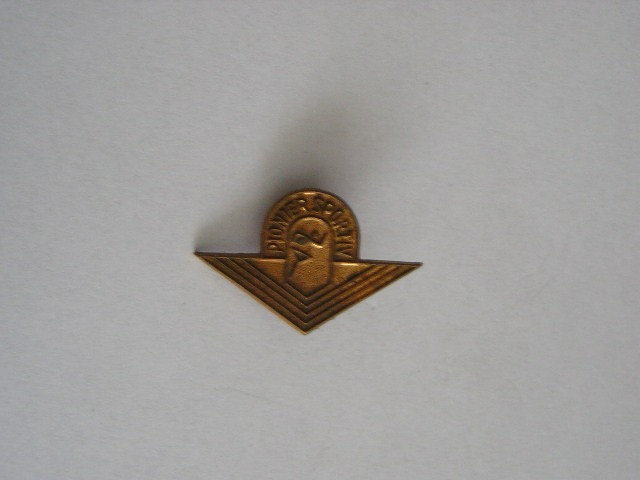 QW9 J 90 - Insigna - tematica pionieri - Pionier sportiv - varianta monocroma