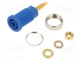 Conector banană 4mm soclu 32A 1kV albastru aurit SCH&Uuml;TZINGER