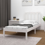 Cadru de pat single, alb, 90x190 cm, lemn masiv de pin GartenMobel Dekor, vidaXL