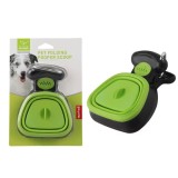 Cleste pentru excremente caini Nunbell &ndash; cleste din plastic pliabil, cu carabina, portabil, Verde