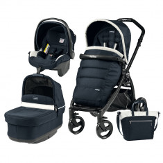 Carucior 3 in 1 Peg Perego Book Plus Black Matt POP-UP Elite Luxe Blue foto