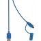 Cablu alimentare si sincronizare albastru USB 2.0 A tata - micro B tata cu adaptor lightning 1m cupru Valueline