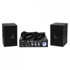 Set karaoke amplificator usb 2mic+2 boxe model nou