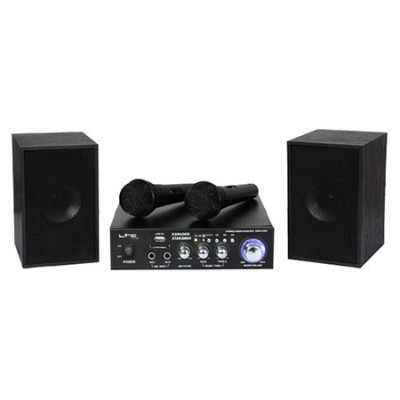 Set karaoke amplificator usb 2mic+2 boxe model nou foto