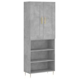 Cumpara ieftin Dulap inalt, gri beton, 69,5x34x180, lemn compozit