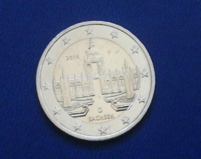 M3 C50 - Moneda foarte veche - 2 euro - omagiala - Sachsen - D - Germania - 2016 foto