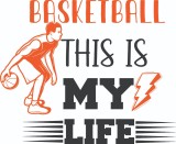 Cumpara ieftin Sticker decorativ, Basketball, Portocaliu, 60 cm, 7071ST-11, Oem