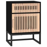 Cumpara ieftin Dulap noptiera, negru, 40x30x55,5 cm, lemn prelucrat&amp;fier