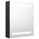 Cumpara ieftin Dulap de baie cu oglinda si LED, negru, 50x14x60 cm