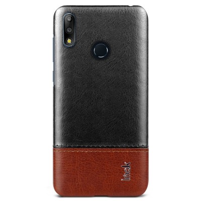 Husa Piele Imak Ruiyi Concise Slim pentru Asus Zenfone Max (M2) ZB633KL, Maro - Neagra foto