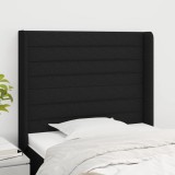 Gossi tablie de pat cu aripioare, negru, 83x16x118/128 cm, textil