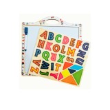 Tabla de scris magnetica, din lemn, cu litere si tangram, magnetice