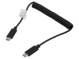 Cablu Power Delivery Spiralat USB 2.0 Negru