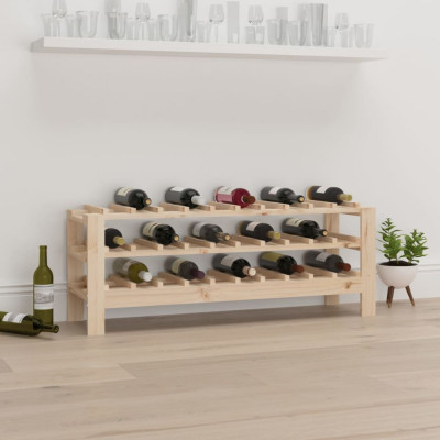 vidaXL Suport de vinuri, 109,5x30x42 cm, lemn masiv de pin foto