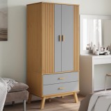 vidaXL Șifonier &quot;OLDEN&quot;, gri/maro, 76,5x53x172 cm, lemn masiv pin