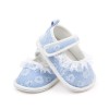 Pantofiori bleu cu floricele brodate (Marime Disponibila: 3-6 luni (Marimea 18, Superbaby