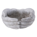 Cumpara ieftin Ghiveci flori beton gri Hands 20,5 x 20,5 x 10,5 cm