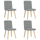 VidaXL Scaune de bucătărie pivotante, 4 buc., gri deschis, textil