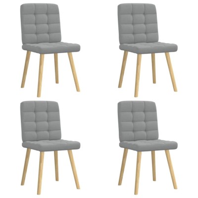 vidaXL Scaune de bucătărie pivotante, 4 buc., gri deschis, textil foto