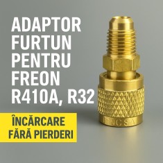 Adaptor Furtun pentru Freon R410A / R32 &ndash; Conectare Sigură și Eficientă pentru Instalatii HVAC