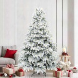 vidaXL Brad de Crăciun artificial cu 300 LED Verde 240 cm PE și PVC 3397645