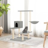 VidaXL Ansamblu pisici, st&acirc;lpi din funie sisal, gri deschis, 94,5 cm