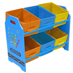 Organizator jucarii cu cadru din lemn Blue Crayon foto