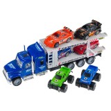 Jucarie Camion platforma cu 6 masini, 1:32,2 nivele, ATU-082346, Plastic, Oem