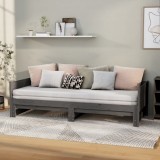 Cumpara ieftin Pat extensibil de zi, gri, 2x(80x200) cm, lemn masiv de pin
