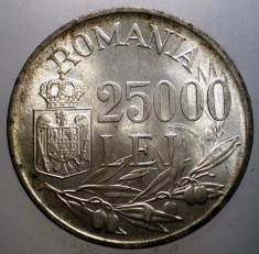 R.183 ROMANIA MIHAI I 25000 LEI 1946 XF/AUNC foto