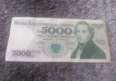 Bancnota 5000 Zlo?i Polonia foto