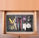 Cumpara ieftin Organizator de sertare din fetru, 31 x 20.5 x 5.8 cm, gri