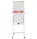 Tabla magnetica multifunctionala 60x120 cm, 2 fete, pe stand mobil cu roti, reglabil pe inaltime, garantie 7 ani, rama aluminiu