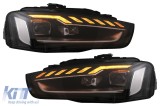 Faruri Full LED Audi A4 B8.5 Facelift (2012-2015) Negru Semnal Dinamic A4 B9.5 Design