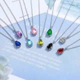 Cumpara ieftin Colier Elegant cu Pandantiv de Cristal, Disponibil &icirc;n Diverse Culori, Ideal, Argintboutique