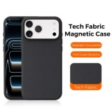 Husa compatibila cu iPhone 17 Pro, MagSafe, Design Woven, Soft Touch, Antisoc, Negru