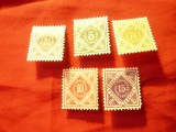 Serie mica Porto Wurttemberg 1917 , 5 val. sarniera