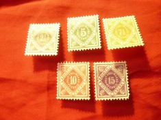 Serie mica Porto Wurttemberg 1917 , 5 val. sarniera