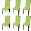 Huse de scaun elastice drepte, 6 buc., verde