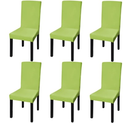 Huse de scaun elastice drepte, 6 buc., verde foto