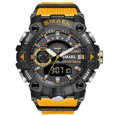 Ceas barbatesc Smael Militar Sport Analog Digital Quartz Portocaliu foto