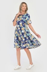 Rochie Medie Dama V289, cu Imprimeu Abstract - L