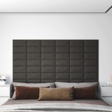 vidaXL Panouri de perete 12 buc. gri &icirc;nchis 30x15 cm textil 0,54 m&sup2;