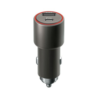 Incarcator Auto USB Forever Core UltraFast, Power Delivery (PD) + Quick Charge 3.0, 1 x USB Type-C - 1 x USB, 36W, Gri foto