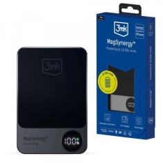 Baterie Externa Wireless 3MK MagSynergy, 10000mAh, 18W, PD + FQI, 1 x QI - 1 x USB-C, Neagra
